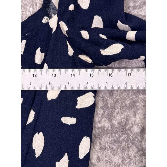 Reformation Sigmund Dress 12 Womens Blue Print Smocked Side Slit Midi - Picture 4 of 10